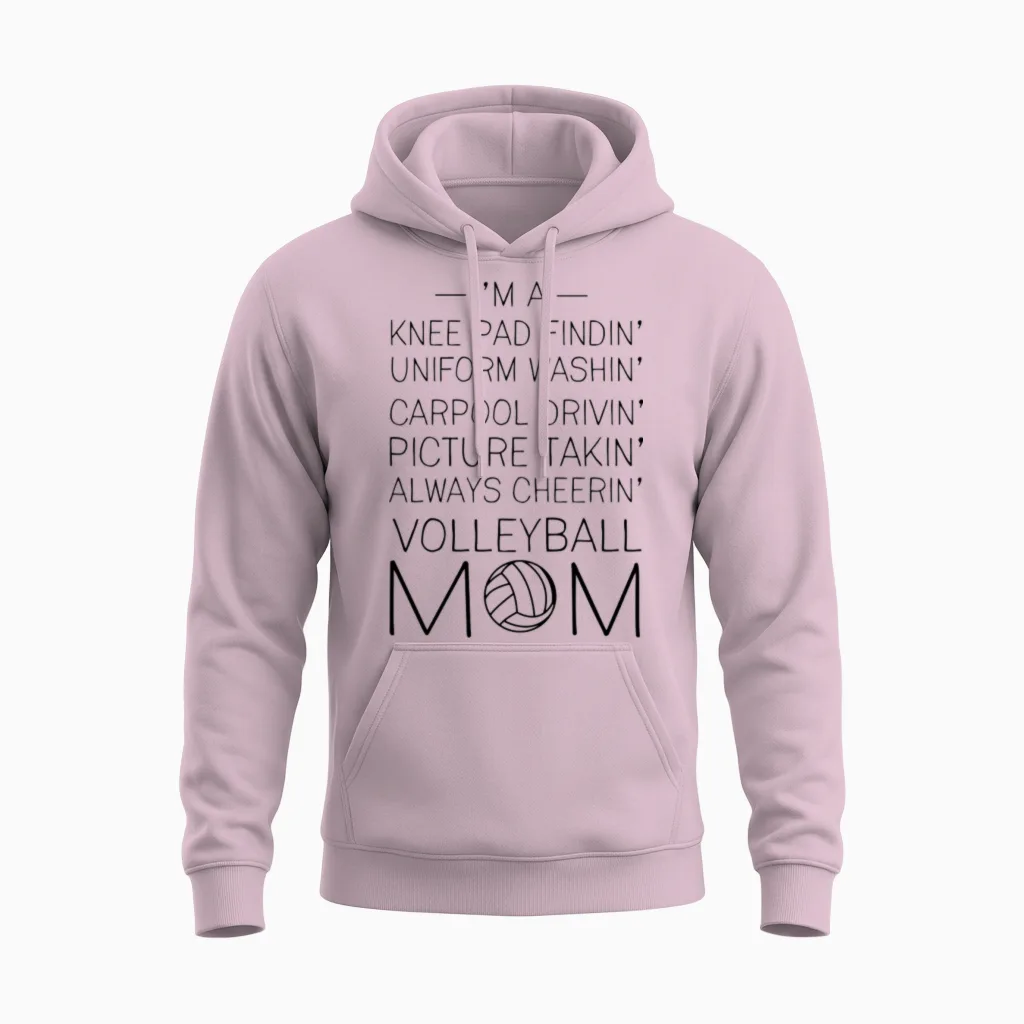 Volleyball Mom Checklist Unisex Hoodie in Light Pink