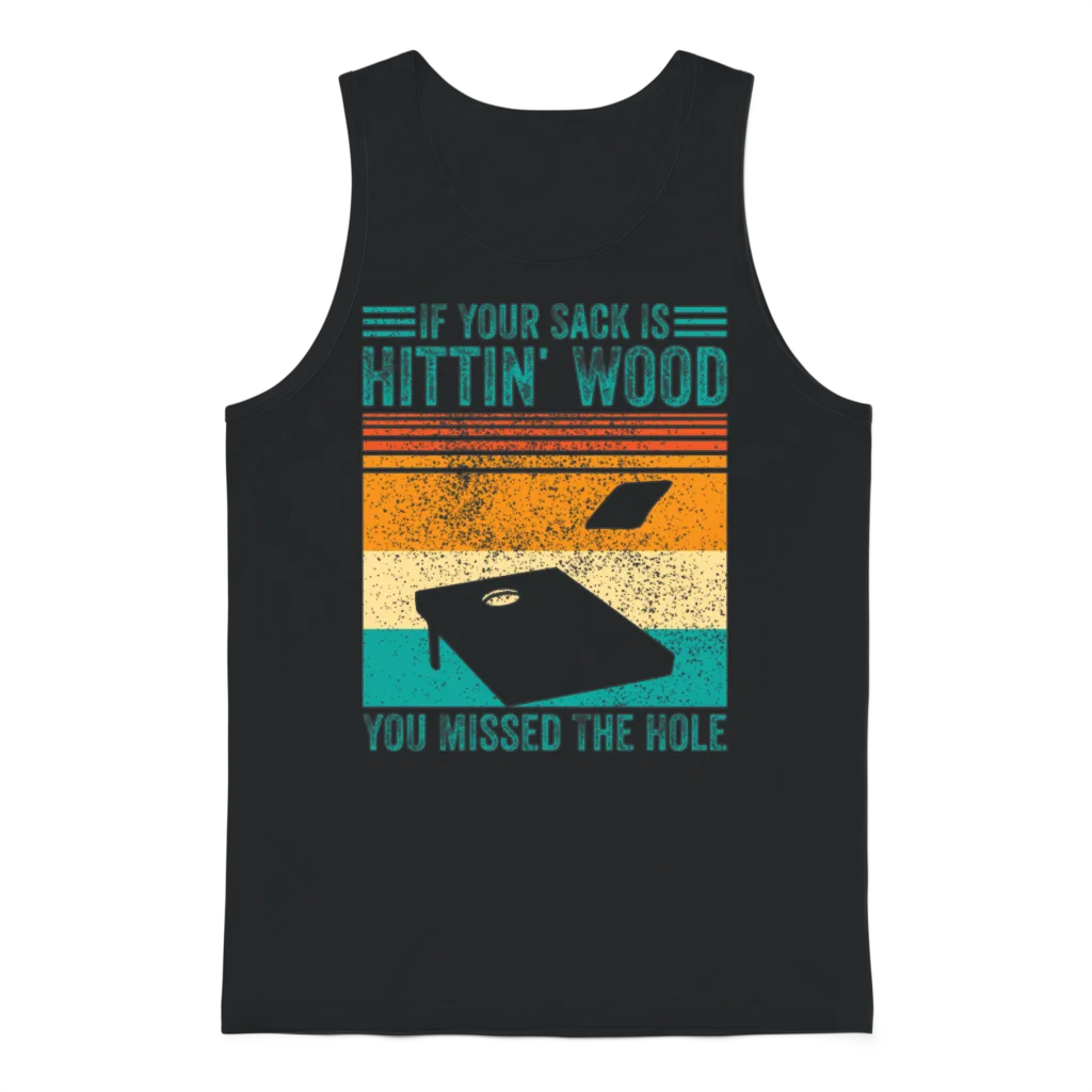 Funny Cornhole Unisex Tank Top - Black