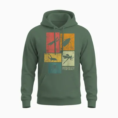 Entomologie Entomologe Insekten Silhouetten Unisex Hoodie - Military Green
