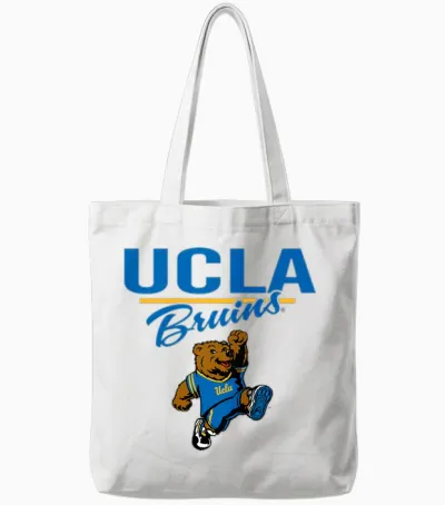 Kids Ucla Bruins Kid's Joe Bruin Mascot Gray Officially Licensed Tote Bags - White