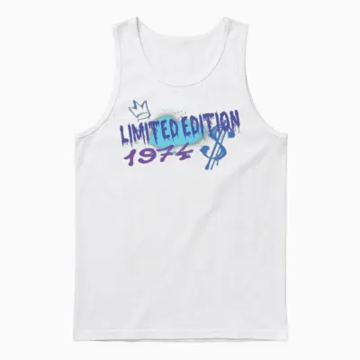 Limited Edition 1974 Birthday 1974 Born Unisex Tank Top - White