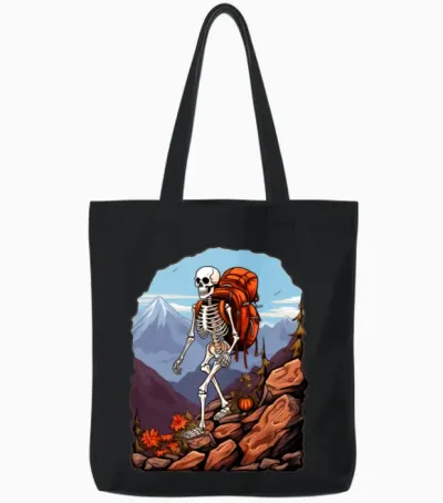 Skeletons Hiking / Mountaineering Skeleton Tote Bags - Black