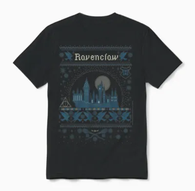 Harry Potter Christmas Ravenclaw Ugly Unisex T-Shirt - Black