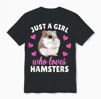 Just a Girl Who Loves Hamster Cute Zwerghamster Haustierbesitzer Unisex T-Shirt - Black