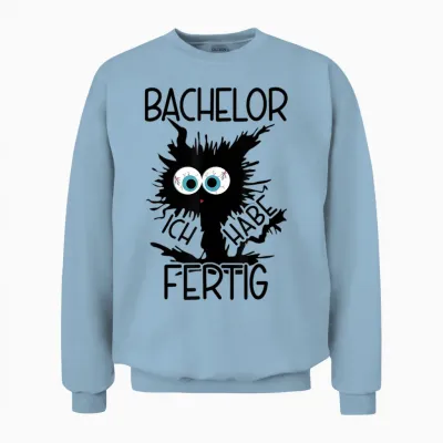 Bachelor Geschafft 2024 T-Shirt, Gray Unisex Sweatshirt - Light Blue