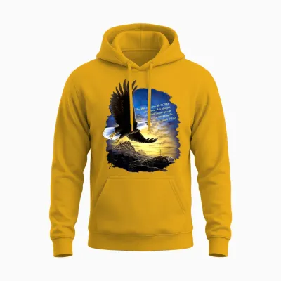 Jesaja 40:31 Berg Flügel Als Adler Christlicher Bibelvers Unisex Hoodie - Gold