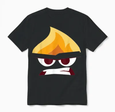 Disney Pixar Inside Out Angry Face Halloween Unisex T-Shirt - Black