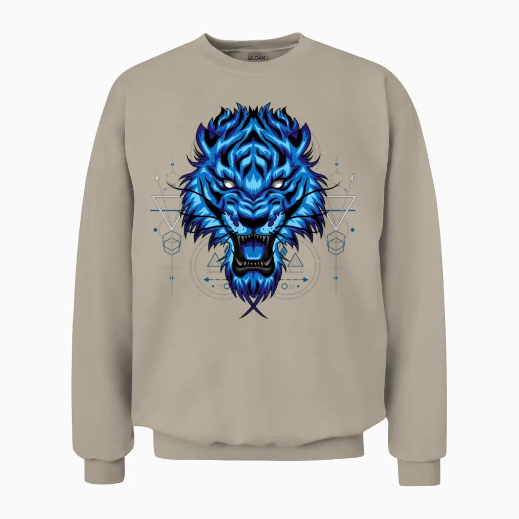 Tiger Retro Vintage Unisex Sweatshirt in Sand