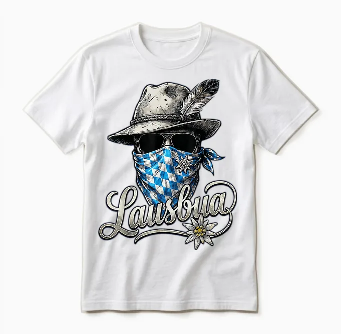 Lausbua Shirt Kinder Trachtenshirt Herren Trachten Unisex T-Shirt in White