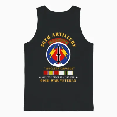 Army 56th Artillery Pershing Nuclear Capable Unisex Tank Top - Black