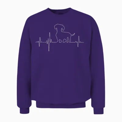 Ekg Herzschlag Dachshund Dackel Für Hundebesitzer Unisex Sweatshirt - Purple
