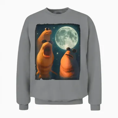 Funny Marcus the Worm Meme I Don't Like This Rock Meme Unisex Sweatshirt - Sport Grey