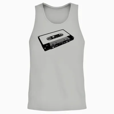 Tape Black Unisex Tank Top - Ash