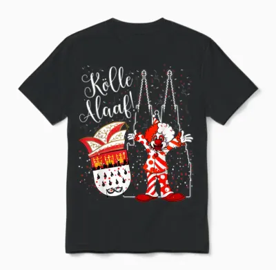 Cologne Cathedral Clown Cologne Alaaf Confetti Carnival Fashion Parade Unisex T-Shirt - Black
