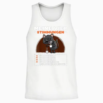 Katze Lustige Sprüche Urlaub Müde Kaffee Unisex Tank Top - White