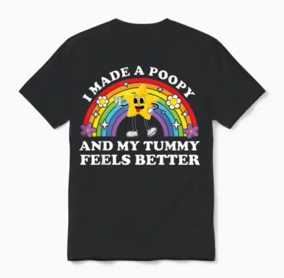 I Made a Poopy Funny Inappropriate Vacation Swap Adult Unisex T-Shirt - Black