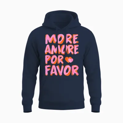 More Amore Por Favor X Mehr Liebe - Selbstliebe Selflove T-Shirt, White Unisex Hoodie - Navy