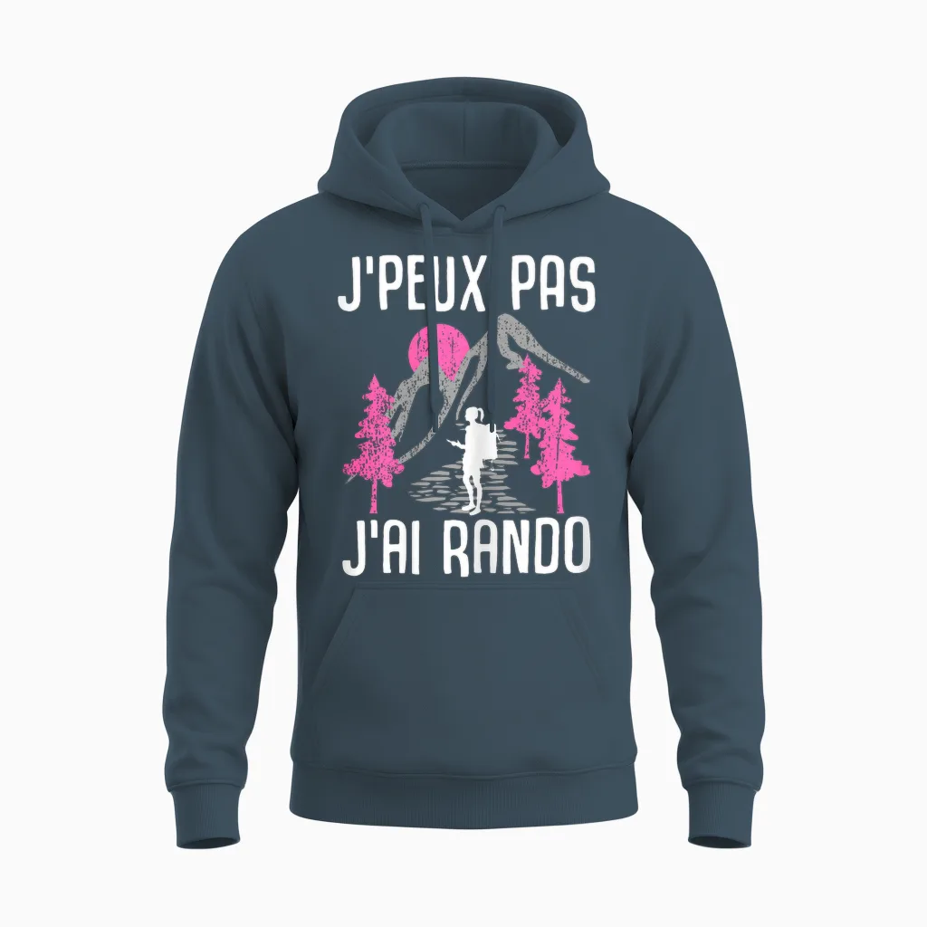 Je Peux Pas Je Ai Rando Gift Rendonée Woman Walker Unisex Hoodie in Dark Heather