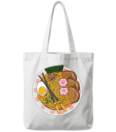 Funny Ramen Noodles Japanese Food Lover Chef Gift Tote Bags - White