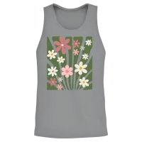 Boho Wildflower Tshirt Vintage Floral Graphic Unisex Tank Top - Sport Grey – 2