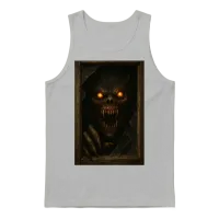 Demonic Skull with Glowing Eyes Unisex Tank Top - Ash – 1