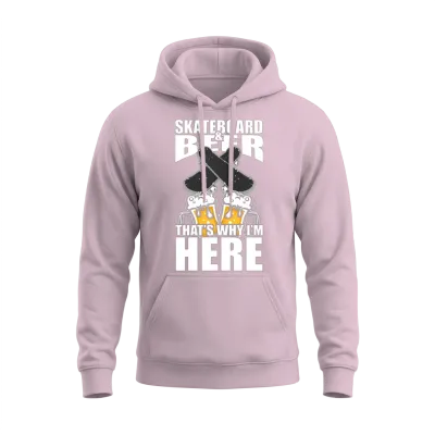 Funny Beer Shirt Funny Skateboard Picture Unisex Hoodie - Light Pink