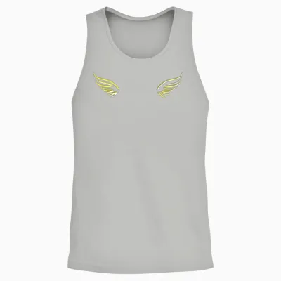 Golden Wings Flying Angel Glitter Unisex Tank Top - Ash