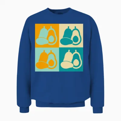 Colorful Retro Avocado Design Unisex Sweatshirt - Royal