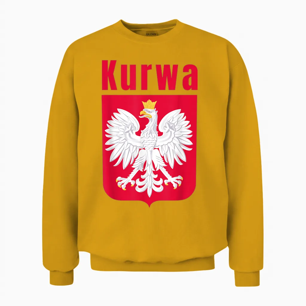 Poland T-Shirt for Gift Poland Poland Warsaw Flag T-Shirt, Black, S Unisex Sweatshirt in Gold