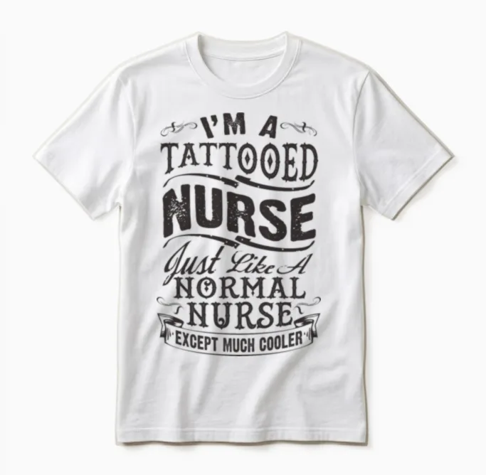Tattooed Nurse - Nurses Unisex T-Shirt in White