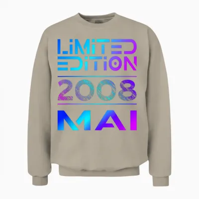Limited Edition Mai 2008 Junge Mädchen 18. Geburtstag Unisex Sweatshirt - Sand