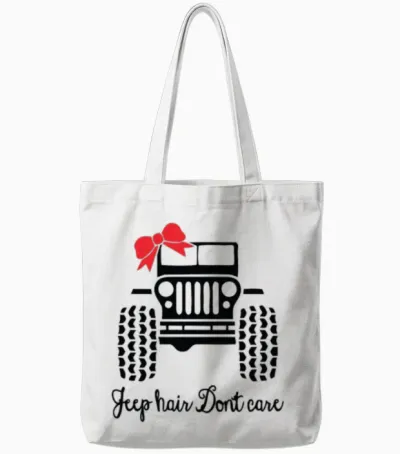 Jeep Hair Dont Care Tote Bags - White