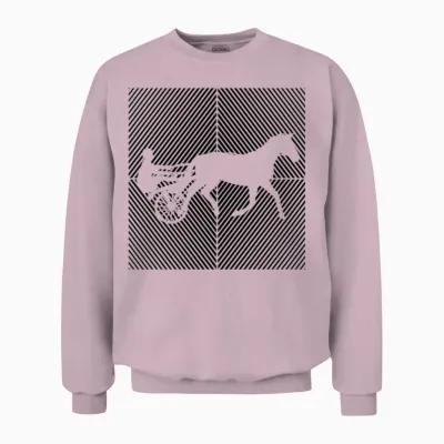 Trotting Horse Trotting Harness-Racing Horses Unisex Sweatshirt - Light Pink