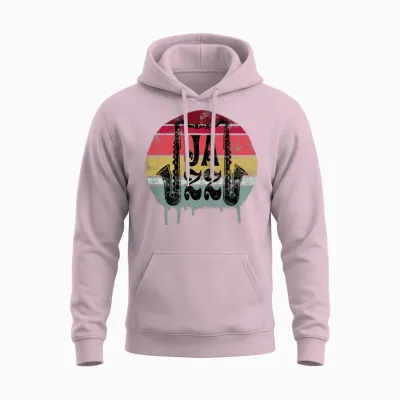 Jazz Retro Unisex Hoodie - Light Pink