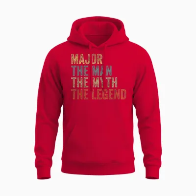 Major the Man the Myth the Legend Unisex Hoodie - Red