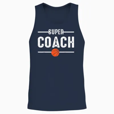 Super Coach Basketball Player Basketball Unisex Tank Top - Navy