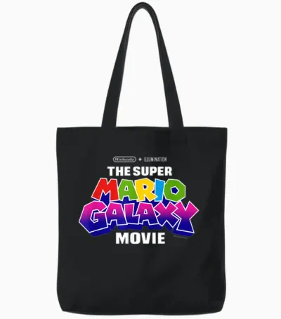The Super Mario Galaxy Movie Logo Tote Bags - Black