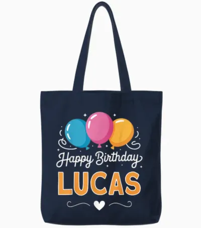 Joyeux Anniversaire En Disant Lucas Tote Bags - Navy