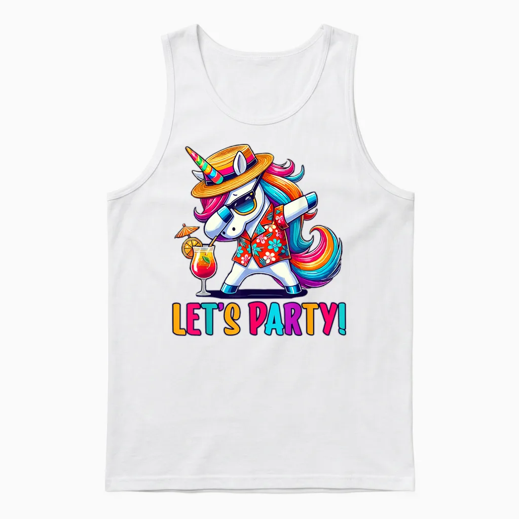 Party Outfit, Unicorn | Women & Men | Party Unicorn, Unicorn Unisex Tank Top in White
