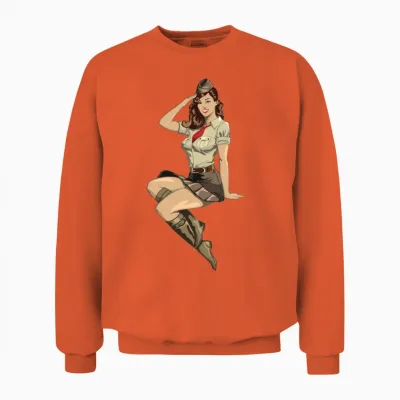 Pinup Salute Unisex Sweatshirt - Orange
