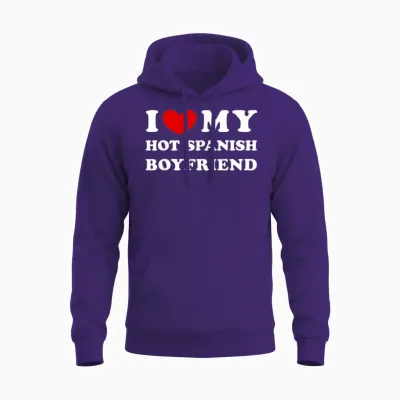 I Love My Hot Spanish Boyfriend, Heißer Spanischer Freund Unisex Hoodie - Purple