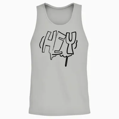 Hey Graffiti Bubble Letters Unisex Tank Top - Ash