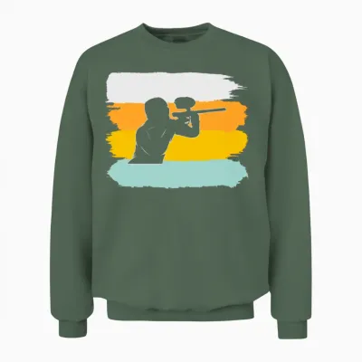 Paintball Retro Unisex Sweatshirt - Military Green