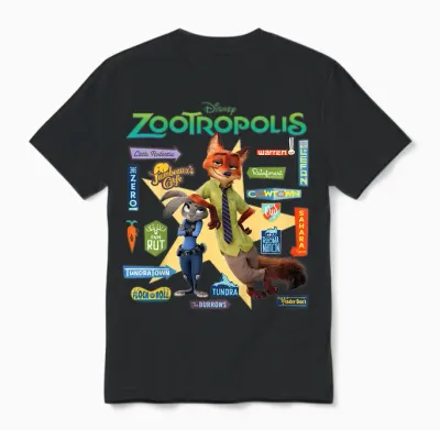 Zootopia Signs Unisex T-Shirt - Black