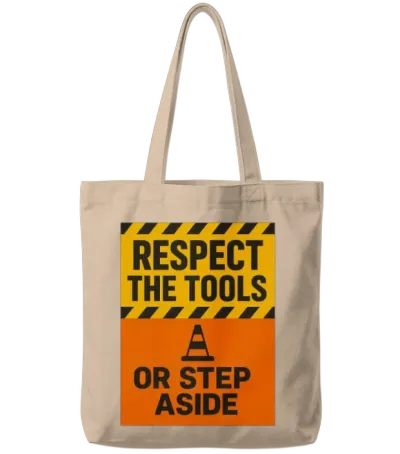 Respect the Tools – Bold Tradesman Motto Tote Bags - Natural
