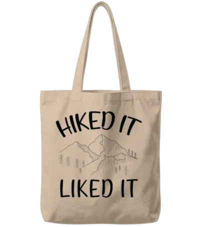 Hiked It Liked It - Mountains Climbing Tote Bags - Natural
