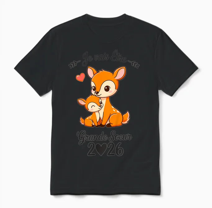 Child Future Big Sister 2026 I Will Be Big Sister 2026 Unisex T-Shirt in Black