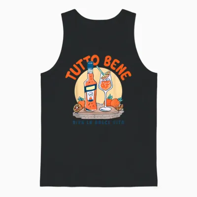 Tutto Bene X Viva La Dolce Vita - Cocktail Oils Sprays Club T-Shirt, Black, S Unisex Tank Top - Black