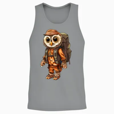 Owls Mountaineer / Hiking Owl Unisex Tank Top - Sport Grey