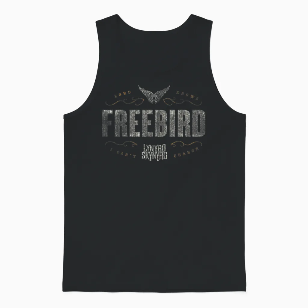 Lynyrd Skynyrd Logo Free Bird Lyrics Classic Rock Retro 70er Jahre Unisex Tank Top in Black